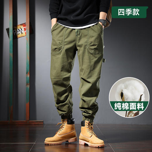 【纯棉】【新款DYG】大依优型大码束脚工装裤休闲裤松紧腰弹力加肥加大宽松大码男士长裤 商品图0