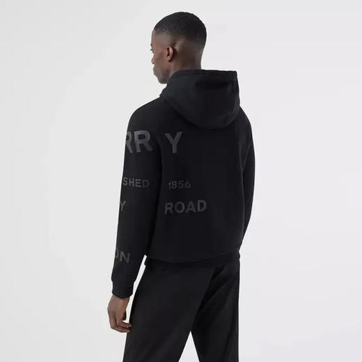 BURBERRY 巴宝莉 男士 Horseferry 印花棉质连帽卫衣 黑色 8028539 A1189 商品图2