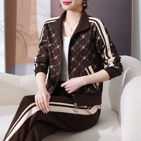 SP55-6201 中老年运动套装女春秋冬2024新款时尚气质显瘦50岁女人外套妈妈装