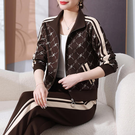 SP55-6201 中老年运动套装女春秋冬2024新款时尚气质显瘦50岁女人外套妈妈装 商品图0
