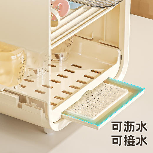 婴儿辅食工具奶瓶收纳架餐桌放置沥水架杯子置物架碗筷宝宝餐具柜 商品图3