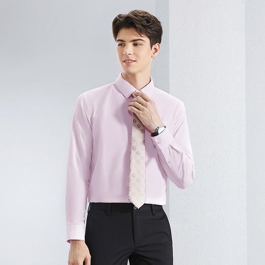 柒牌男装长袖衬衫男2024春季新款商务休闲正装人字纹男士翻领衬衣	126A70420 商品图1