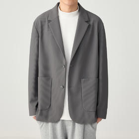 墨麦客男装 斜纹  秋季新款翻领宽松西装休闲夹克外套80901。