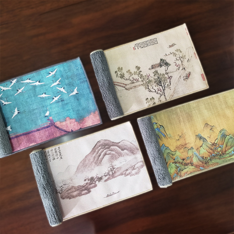 台隆金吸水茶巾彩绘禅意毛巾茶具配件加厚茶布查盘茶几茶桌抹布