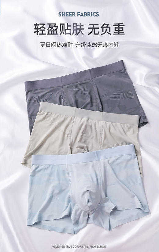 【两条装】锦纶冰丝男士无痕印花有孔平角内裤13005/23005/33005/3003/3005/3020/3021/3022 商品图7