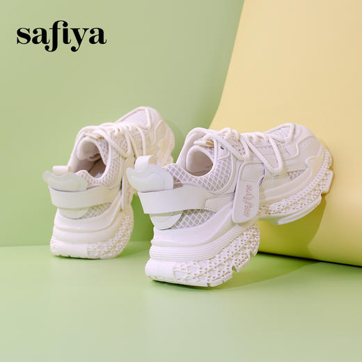 Safiya/索菲娅 2024春季潮流设计感显脚小网面轻便增高老爹鞋 SF41112004 商品图6