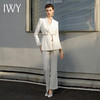 IWY/白色高端职业西装套装女主持人正装西服外套显瘦白色上镜演讲服装CP1953+D0125 商品缩略图1