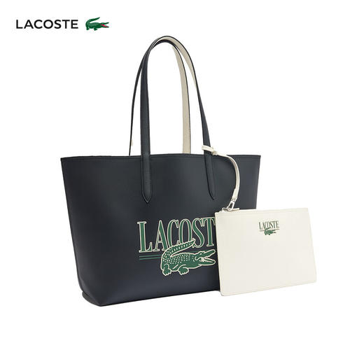 【海南专供价】Lacoste法国鳄鱼女包新款经典大容量双面托特包NF4541AS 商品图0