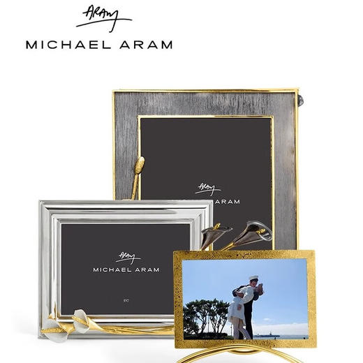 Michael Aram 金色银杏/马蹄莲/樱花相框 手工珐琅金属黄铜相框轻奢送礼结婚礼物 商品图1