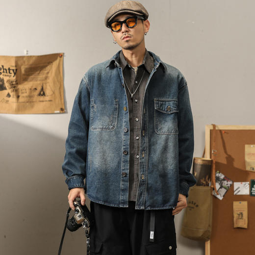 【新款DQ】大依优型大码牛仔外套新款牛仔衣青年百搭上衣潮款加肥加大胖子 商品图2