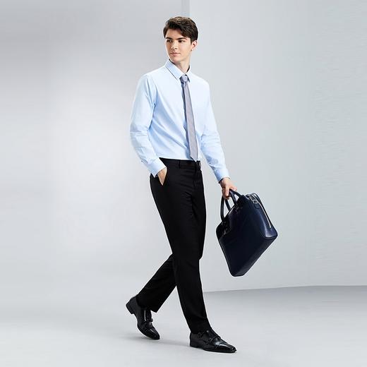 柒牌男装长袖衬衫男2024春季新款商务休闲正装人字纹男士翻领衬衣	126A70420 商品图3