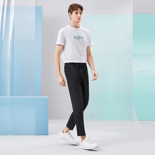 【防蚊虫】柒牌抽绳休闲裤男2024夏季新款时尚潮流百搭九分直筒裤	126H70710 商品图3
