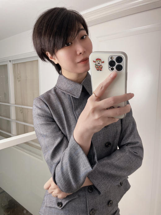 威尔士亲王格灯罩款 “卡夫卡”复古职场套J7401632C颈袖添香春秋季气质女神范经理职业装女套装正装西装套裙J7401632C 商品图2