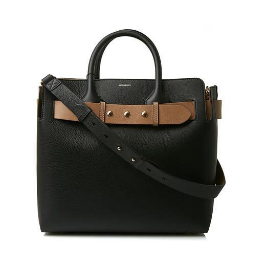 BURBERRY 巴宝莉 女士皮革字母徽标提挎包 黑色 8009561 A1189 商品图0