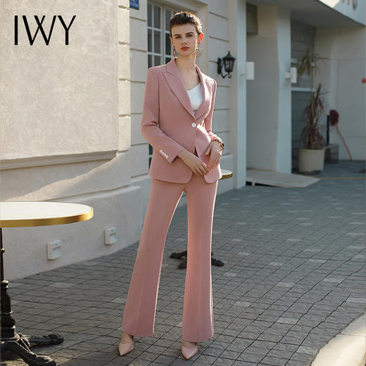 IWY/粉色西装外套女新款一粒扣西服正装套装主持人上镜服装CP1952-P 商品图0