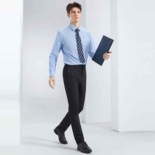 【含竹纤维】柒牌男装格纹长袖衬衫2024春季新款撞色休闲翻领衬衣	126A71080 商品图3