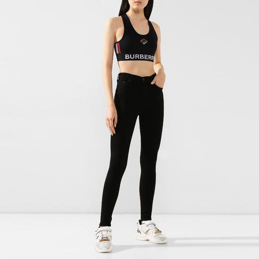BURBERRY 巴宝莉 女士徽标印花运动背心 黑色 8024659 A1189 商品图3