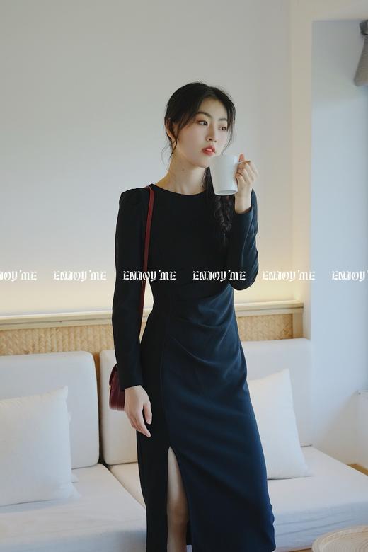 【门店同款】ENJOY秋季收腰侧开叉露肩连衣裙 154351903 商品图3