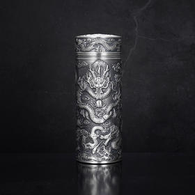 子佩集S999银【六龙泳舞】杯摆件【DLBJB025-100】纯银内胆-小号泡茶杯2401