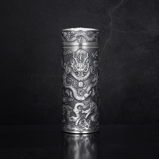 子佩集S999银【六龙泳舞】杯摆件【DLBJB025-100】纯银内胆-小号泡茶杯2401 商品图0