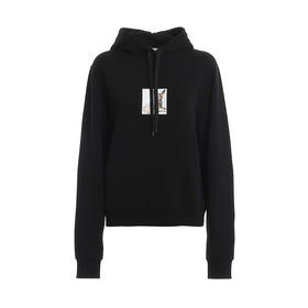 BURBERRY 巴宝莉 女士棉质小鹿徽标印花连帽卫衣 黑色 8024655 A1889