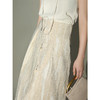 COCOBELLA肌理浮雕捏褶花苞裙气质国风棉麻直筒半身裙HS0017 商品缩略图1