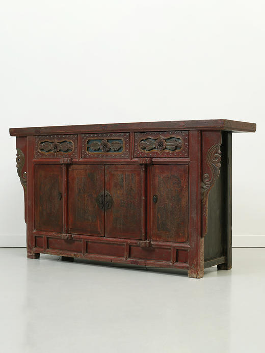 明清古典侘寂风五彩装饰柜实木复古怀旧餐边柜收纳柜老货古旧家具 商品图1