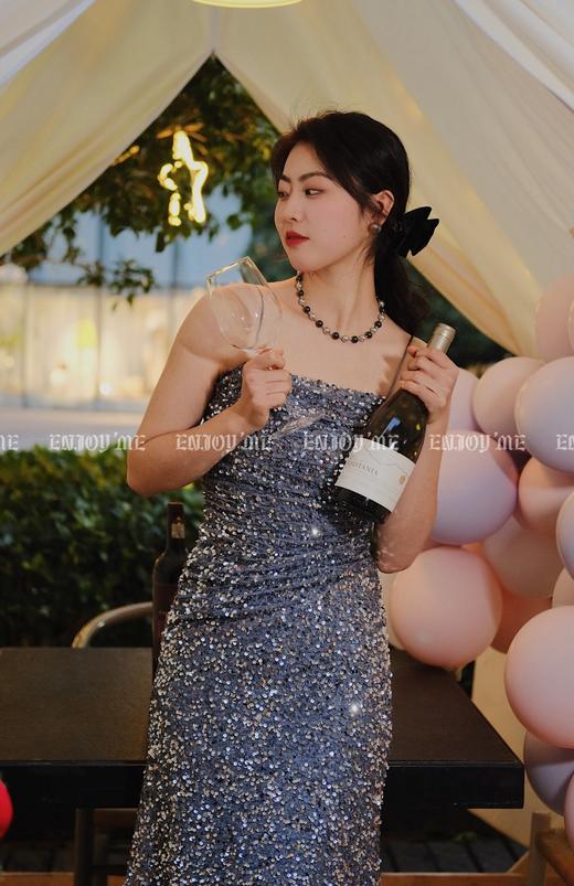 【门店同款】ENJOY冬季氛围感亮片吊带长裙 155417610 商品图1