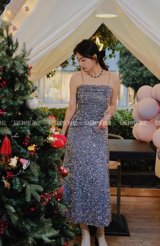 【门店同款】ENJOY冬季氛围感亮片吊带长裙 155417610 商品图0