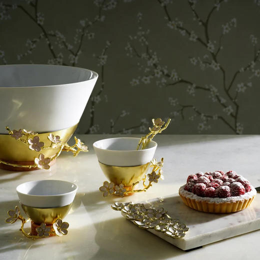 Michael Aram 樱花瓷质小碗含勺 印度手工制作樱花系列陶瓷金属小碗配勺礼物女轻奢风 商品图2