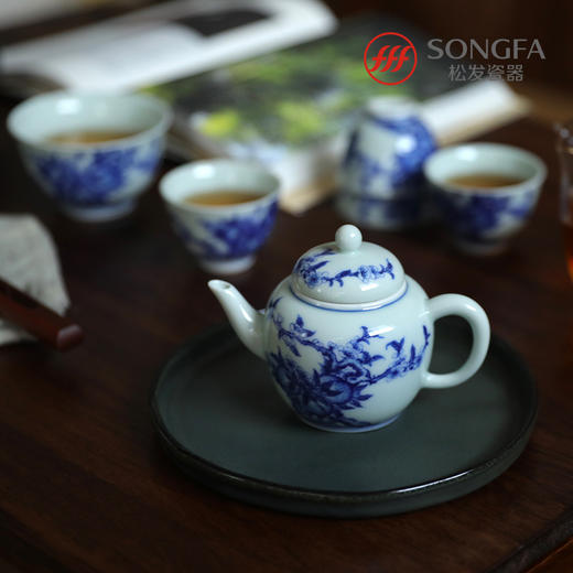 7头寿桃青花茶具 商品图2