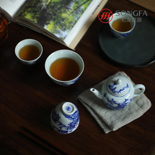 7头寿桃青花茶具 商品图7