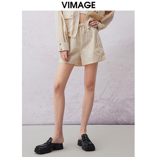 VIMAGE纬漫纪春季新款时尚通勤百搭洋气印花显瘦短裤V2105726 商品图5