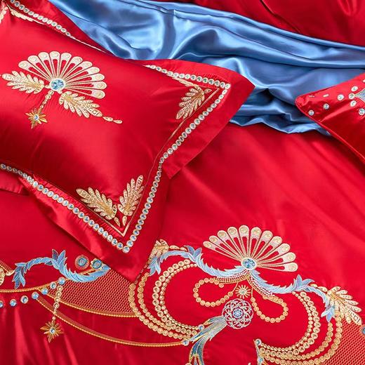 【6F】富安娜婚庆床单四件/璀璨星辰二，单被加大，红 商品图3