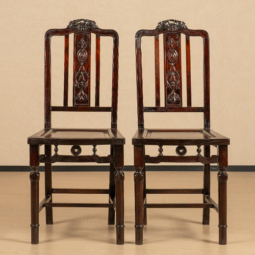 民国 红木靠背椅（一对） 商品图0