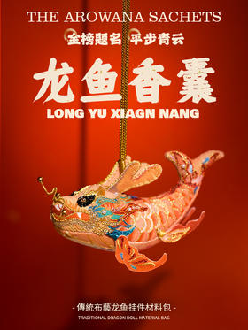 【一夜鱼龙舞】《海错图》鱼化龙设计款—鱼龙香囊 刺绣材料包