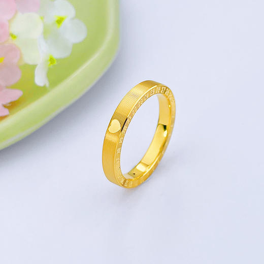 【限时克减150元】足金 【精品】3D硬金CNC空心情约一生爱你一生时光数字戒指年轮戒指固口圈戒(AR3DJZ00008)（预售产品下单后不退款不退货不换货不补差价） 商品图0