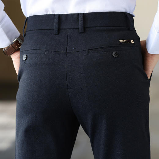 1Z130J855A【双面磨毛 含羊毛】罗蒙秋冬季男装加厚保暖男长裤休闲裤男商务西裤男士西装裤子男 商品图11