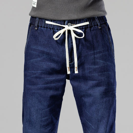 【新款DYG】大依优型大码牛仔裤松紧腰直筒长裤男舒适弹力休闲简约百搭加肥加大男装潮款 商品图3