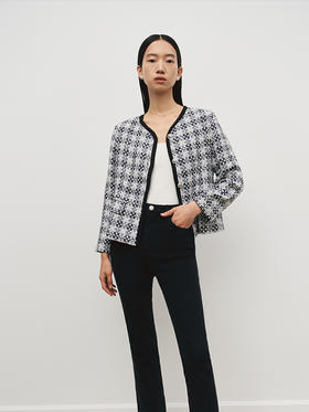 日本进口粗花呢质感织带饰边外套（三色）FO3183224