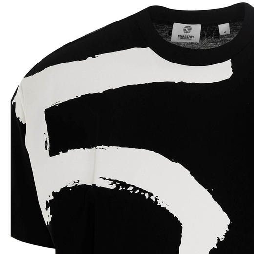 BURBERRY 巴宝莉 男士涂鸦印花棉质圆领短袖T恤 黑色 8037580 A1189 商品图2
