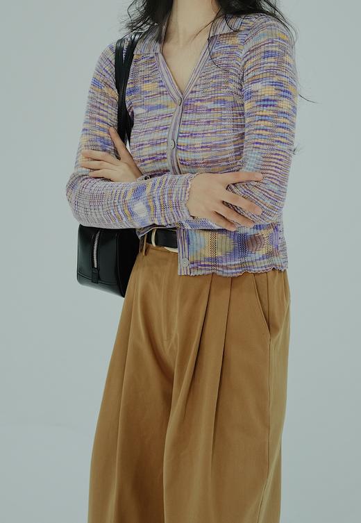 【门店同款】ENJOY春季翻领混色针织短上衣 155944938 商品图0