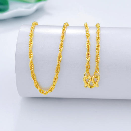 足金999.9 仿绳链项链(XL00009-07)补差价）预售产品下单后不退款不退货不换货不补差价 商品图1