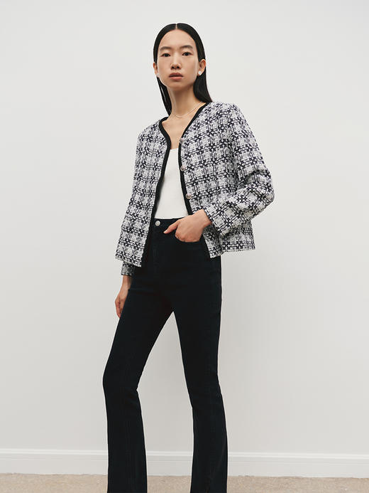 日本进口粗花呢质感织带饰边外套（三色）FO3183224 商品图3