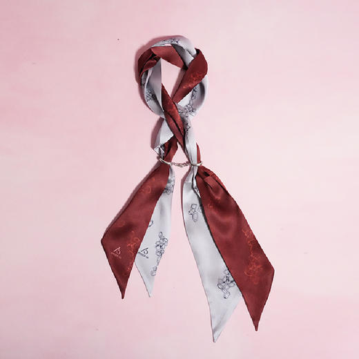 ATELIERSÓ 24SS 胶囊系列-樱桃红克拉印花丝巾 商品图6