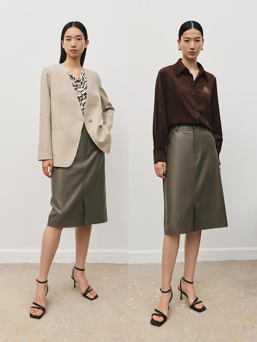 NEW | 极简中腰包臀皮半裙FB5044242 商品图12