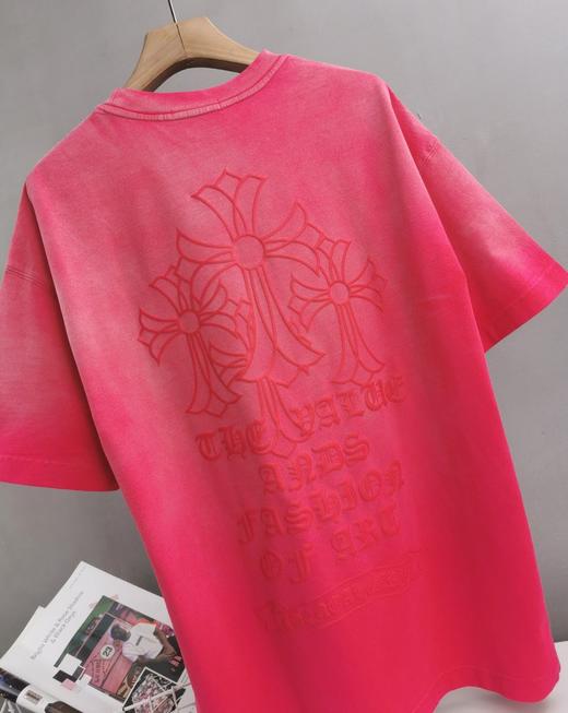 CH 2024春夏 经典款 重工喷马骝洗水 立体滴印花 圆领短袖T恤 Z-11317 商品图10