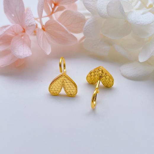 【限时克减150元】足金999.9 【精品】爱心鱼鳞耳饰心形鱼鳞耳饰(OES00140)（预售产品下单后不退款不退货不换货不补差价（预售产品下单后不退款不退货不换货不补差价 商品图3