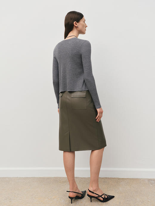 NEW | 极简中腰包臀皮半裙FB5044242 商品图5