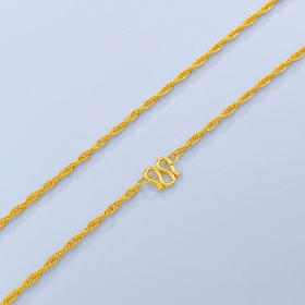 足金999.9 仿绳链项链(XL00009-07)补差价）预售产品下单后不退款不退货不换货不补差价